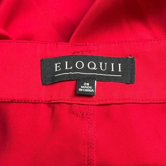 Red Wide Leg Pants High Waist Flowy Satin Trousers Women's Plus Size 26 - Picture 4 of 5